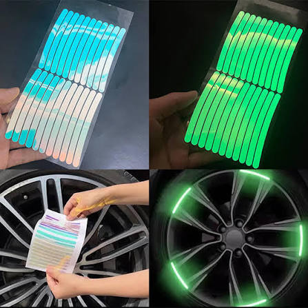 ORIGNAL Universal Luminous Rim Stickers – Glow-in-the-Dark Wheel Decals | Stylish Car Rim Decoration & Custom Look (IMPORTED)