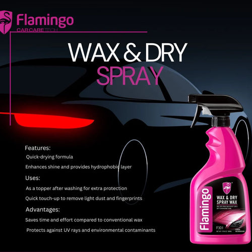 ORIGINAL Flamingo Wax & Dry Spray – Quick-Drying Car Wax for Instant Shine & Paint Protection (IMPORTED)